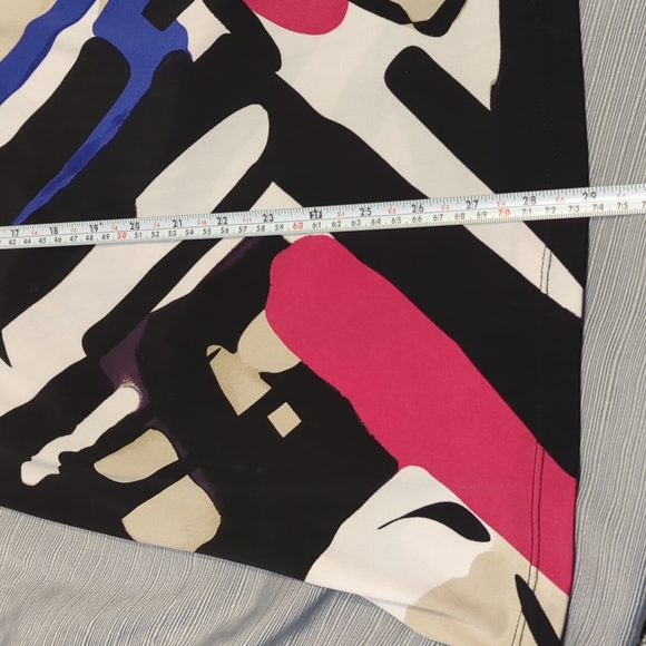 ALFANI Tunic Blouse Multi Colored with Silver Tassel Embellishment Petite Medium - Picture 3 of 10